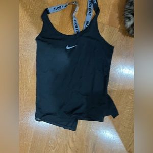 nike black mesh backless tank top